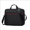 Black Oxford Laptop Bag with Red Stitching