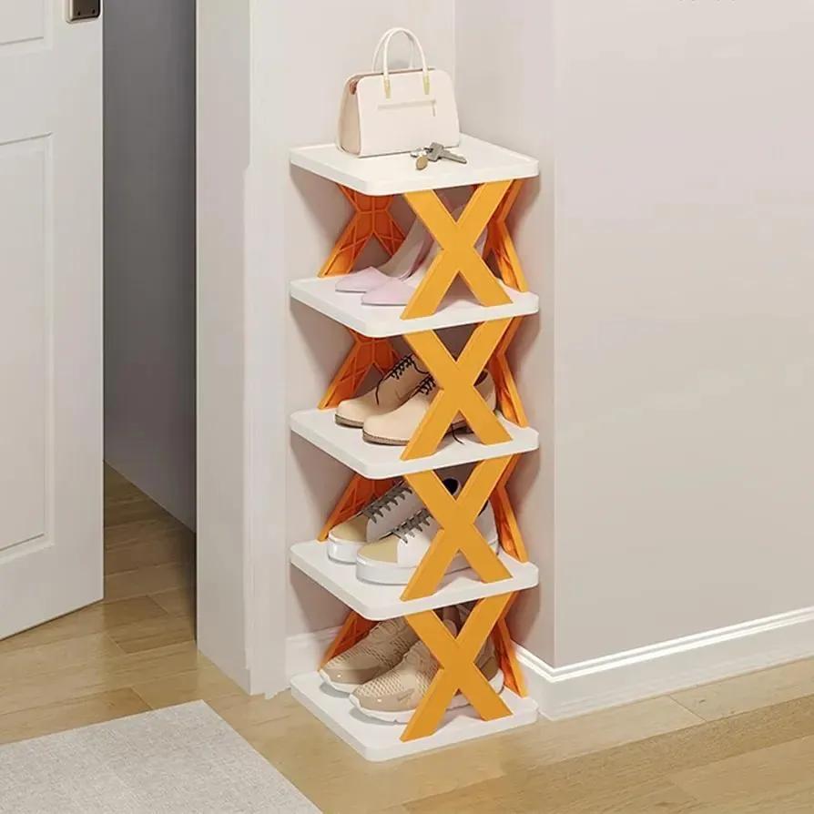 Stylish X-Shaped Shoe Rack for Small Spaces