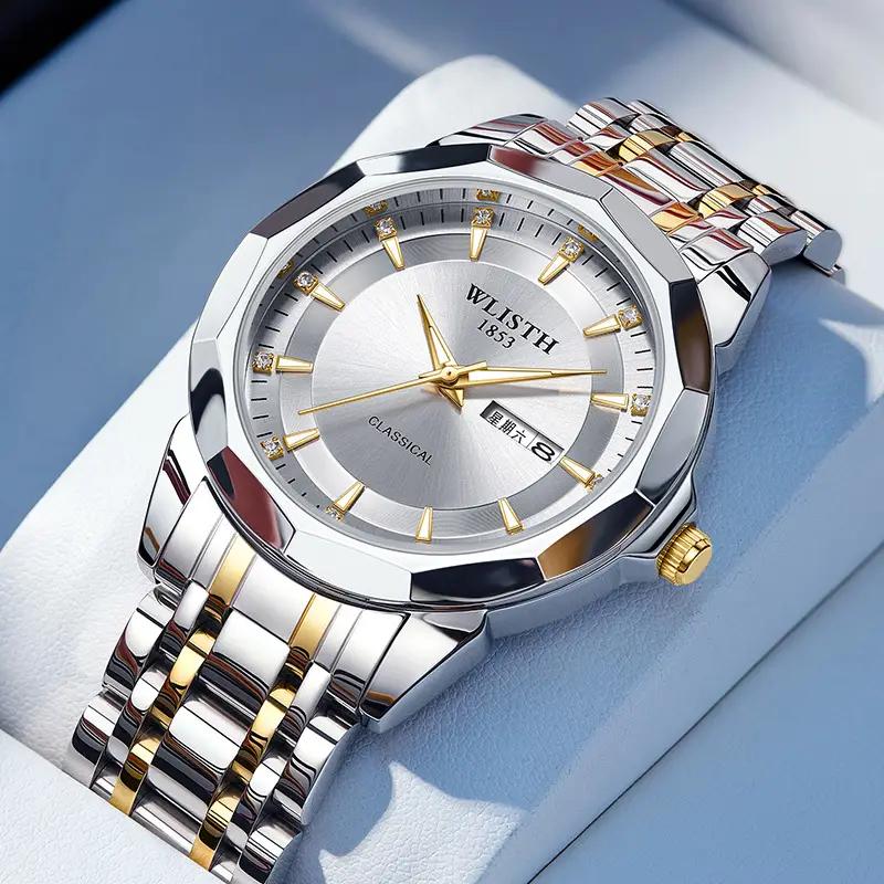 Men's Stainless Steel Quartz Watch with Belt
