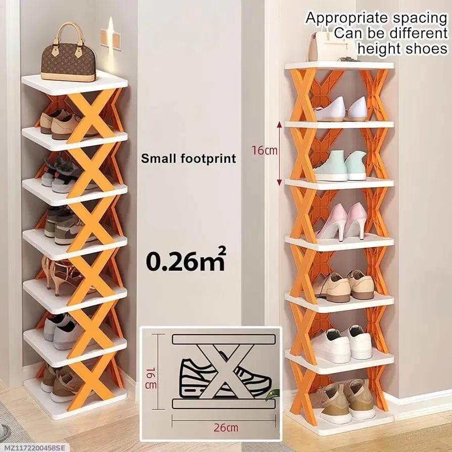 Stylish X-Shaped Shoe Rack for Small Spaces