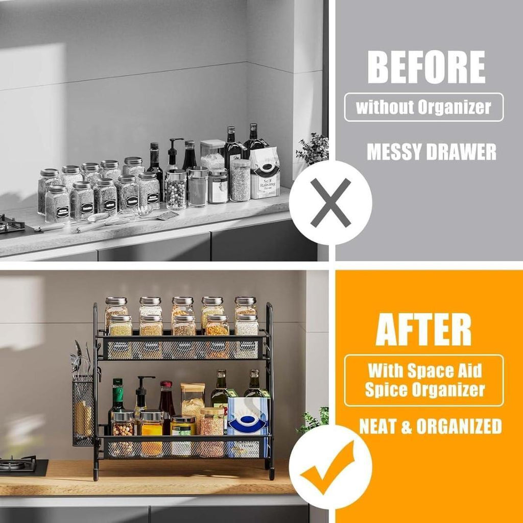 Black Stainless Steel Kitchen Storage Organizer 1Pc