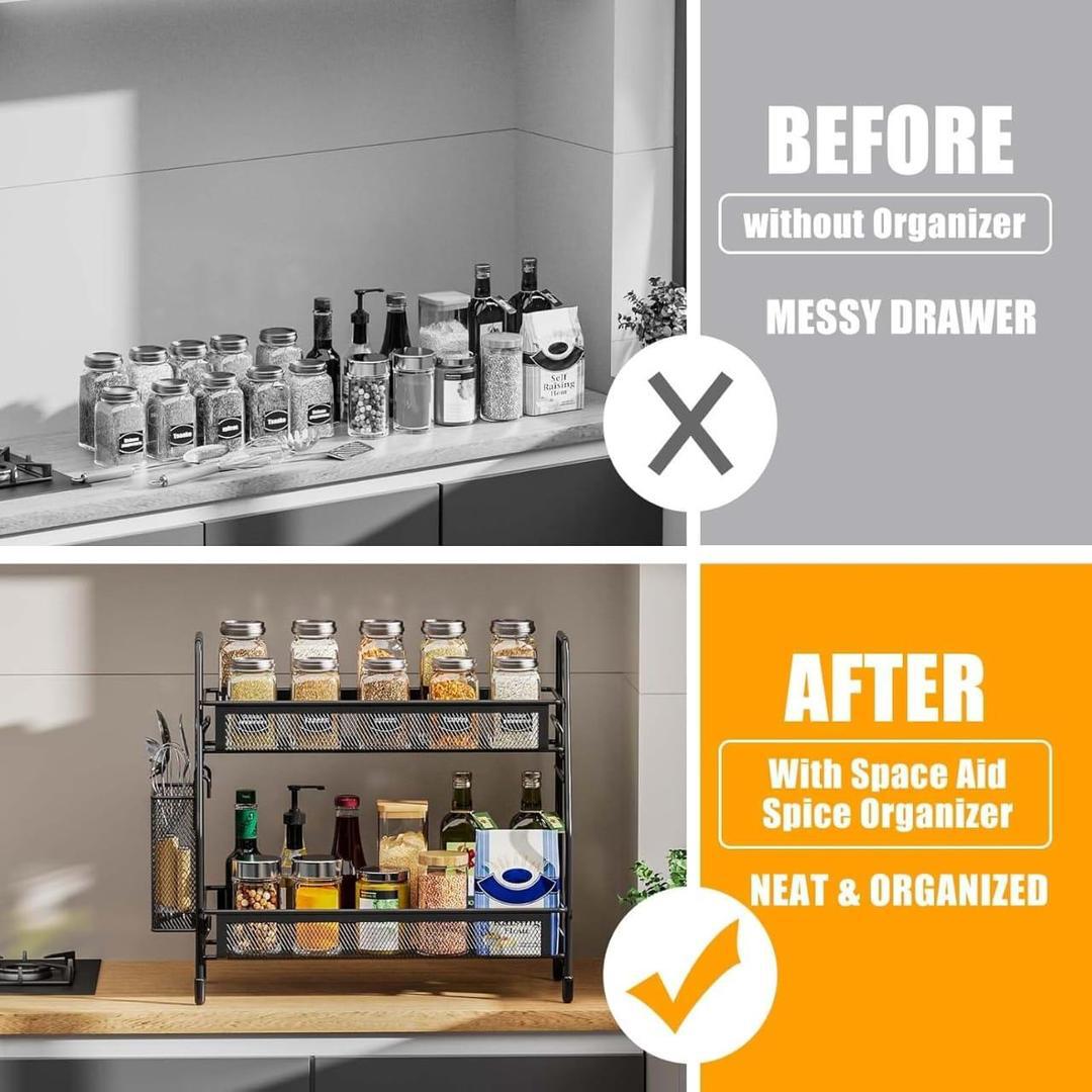 Black Stainless Steel Kitchen Storage Organizer 1Pc