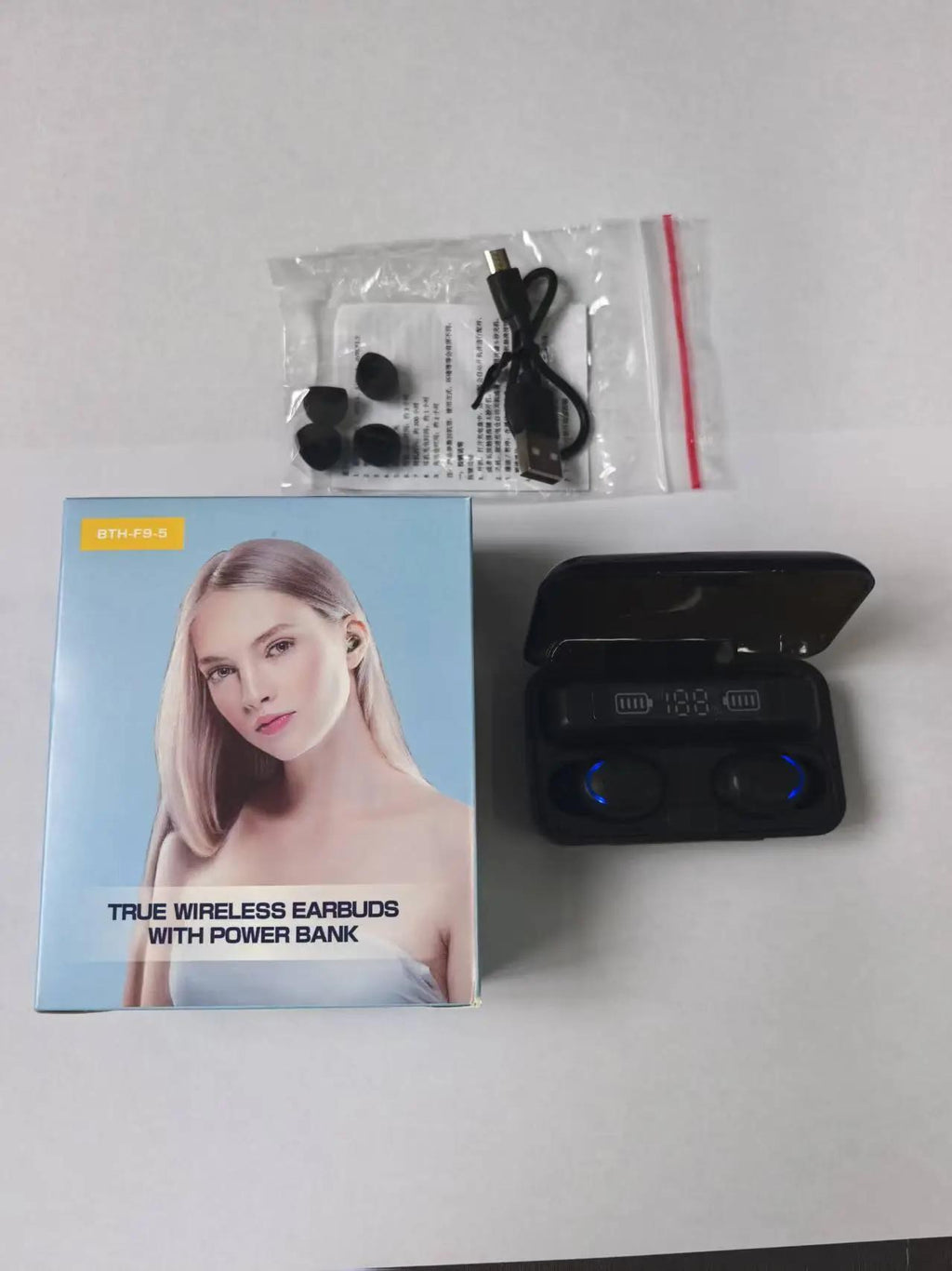 Wireless Bluetooth Headset with RGB Light & Charging Case