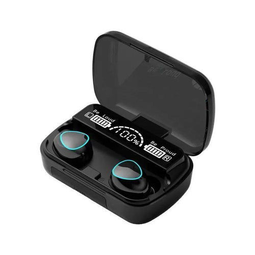 9D Hifi Sound Black LED Display Earbuds 200mAh Power Bank