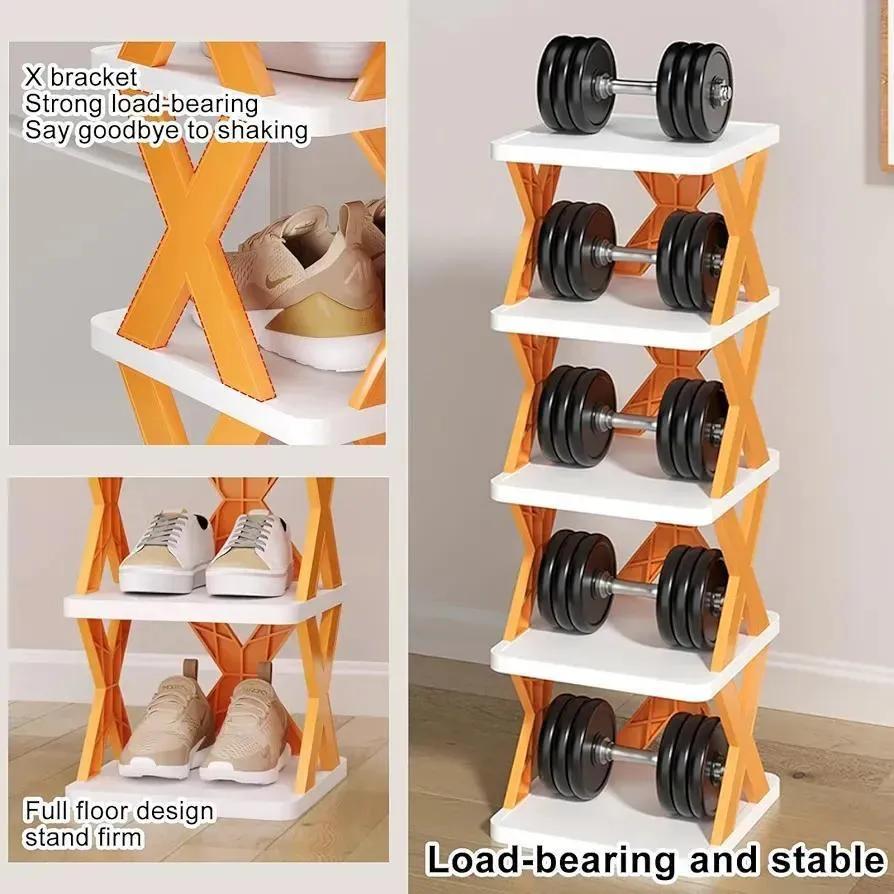 Stylish X-Shaped Shoe Rack for Small Spaces