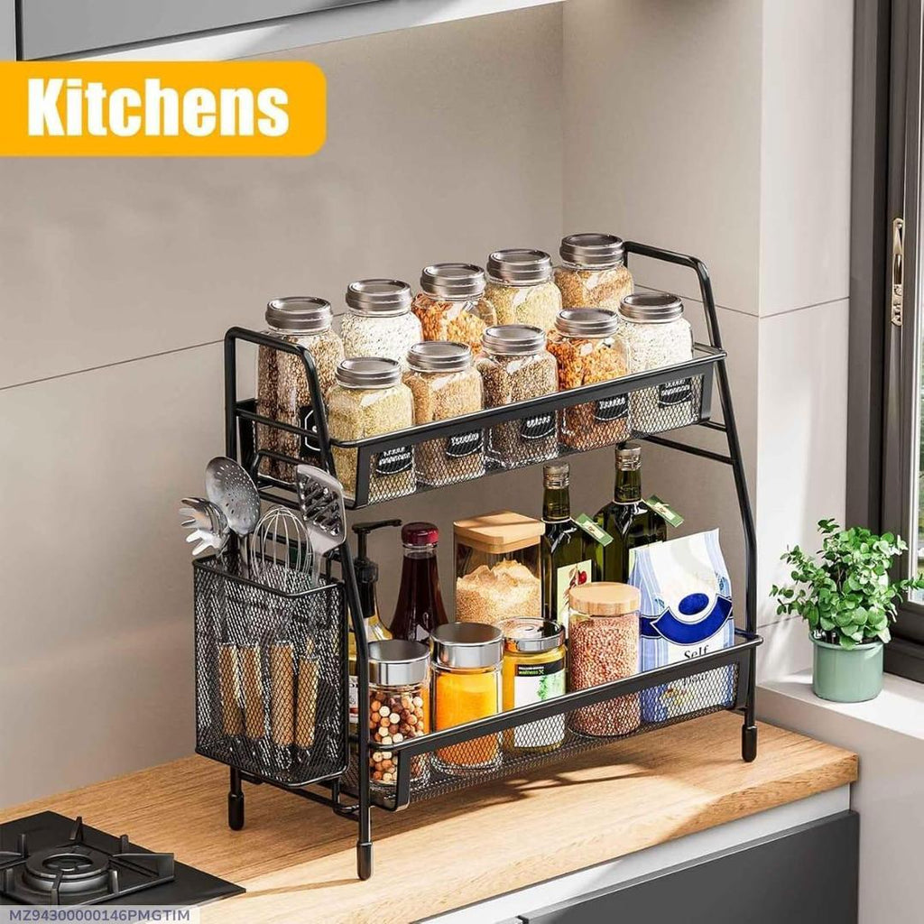 Black Stainless Steel Kitchen Storage Organizer 1Pc