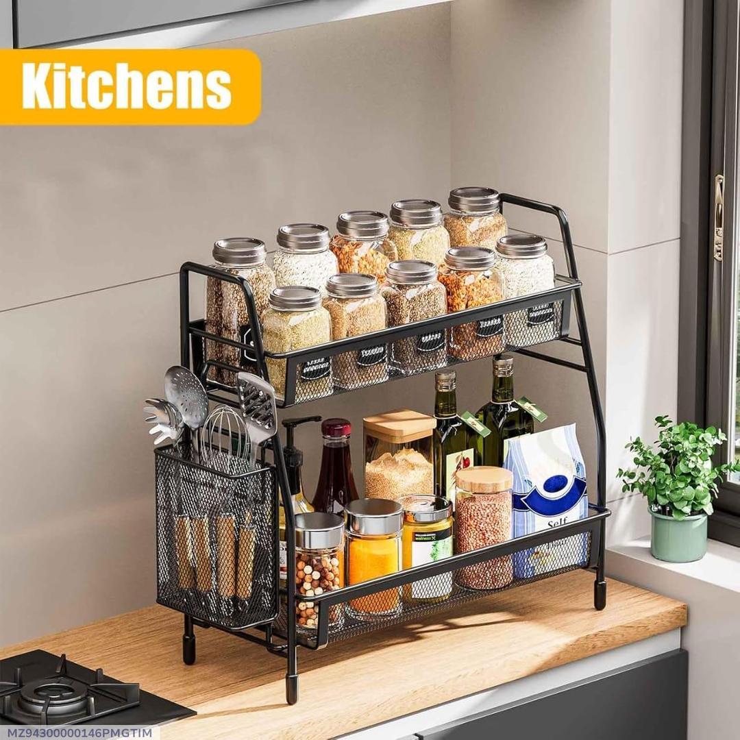 Black Stainless Steel Kitchen Storage Organizer 1Pc